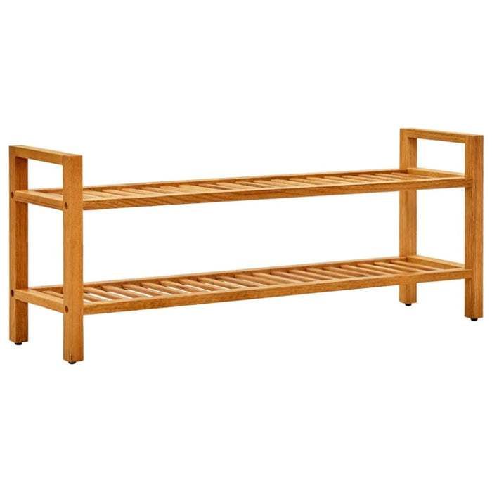 Shoe Rack with 2 Shelves 100x27x40 Cm Solid Oak Wood Ttoian