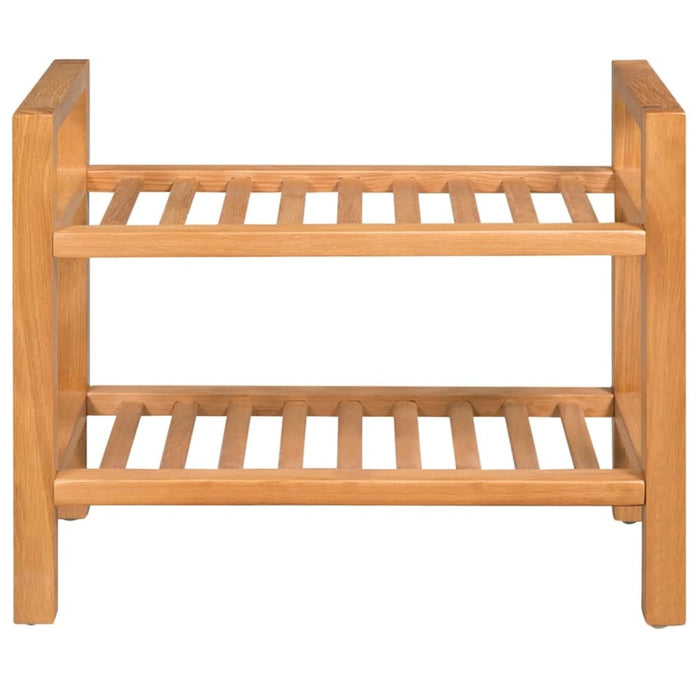 Shoe Rack with 2 Shelves 50x27x40 Cm Solid Oak Wood Xaaxbn