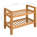 Shoe Rack with 2 Shelves 50x27x40 Cm Solid Oak Wood Xaaxbn