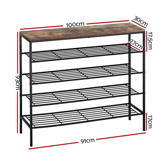 Shoe Rack 25 Pairs 5-tier Storage Organiser Shelf Metal