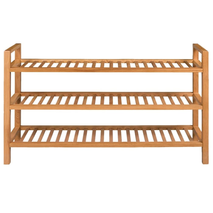 Shoe Rack with 3 Shelves 100x27x60 Cm Solid Oak Wood Xaaxbk