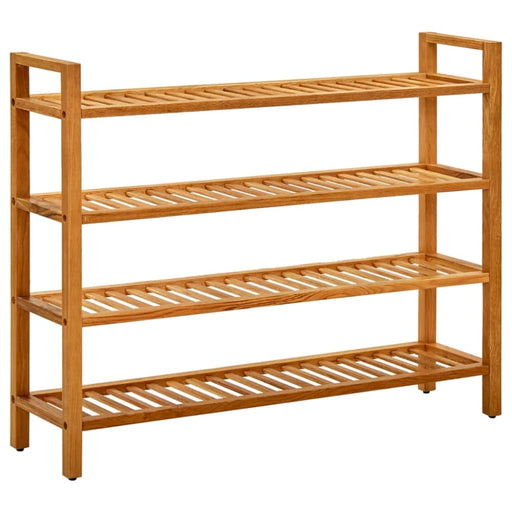 Shoe Rack with 4 Shelves 100x27x80 Cm Solid Oak Wood Ttoipb