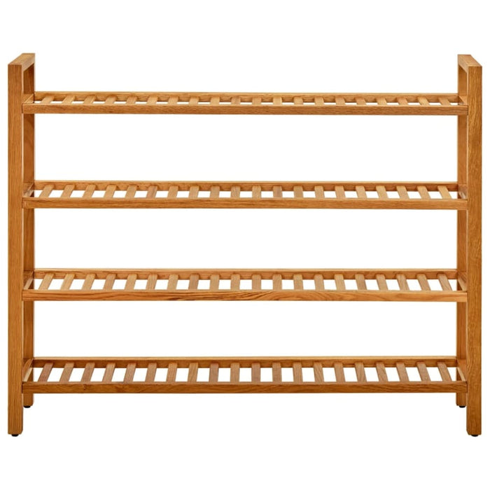 Shoe Rack with 4 Shelves 100x27x80 Cm Solid Oak Wood Ttoipb