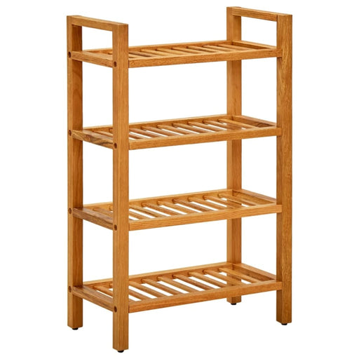 Shoe Rack with 4 Shelves 50x27x80 Cm Solid Oak Wood Ttoial