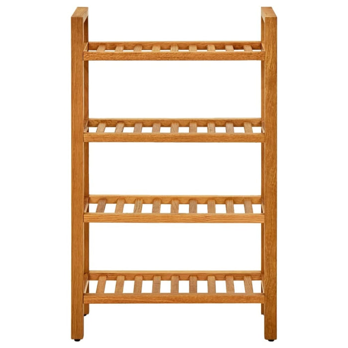 Shoe Rack with 4 Shelves 50x27x80 Cm Solid Oak Wood Ttoial