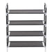 Shoe Rack with 4 Shelves Metal and Non-woven Fabric Black