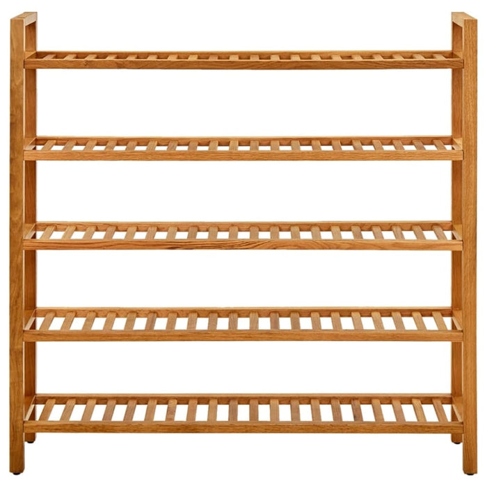 Shoe Rack with 5 Shelves 100x27x100 Cm Solid Oak Wood Ttoipo