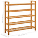 Shoe Rack with 5 Shelves 100x27x100 Cm Solid Oak Wood Ttoipo