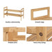 Shoe Rack Bamboo Storage Cabinet 2 Tiers Portable Organizer