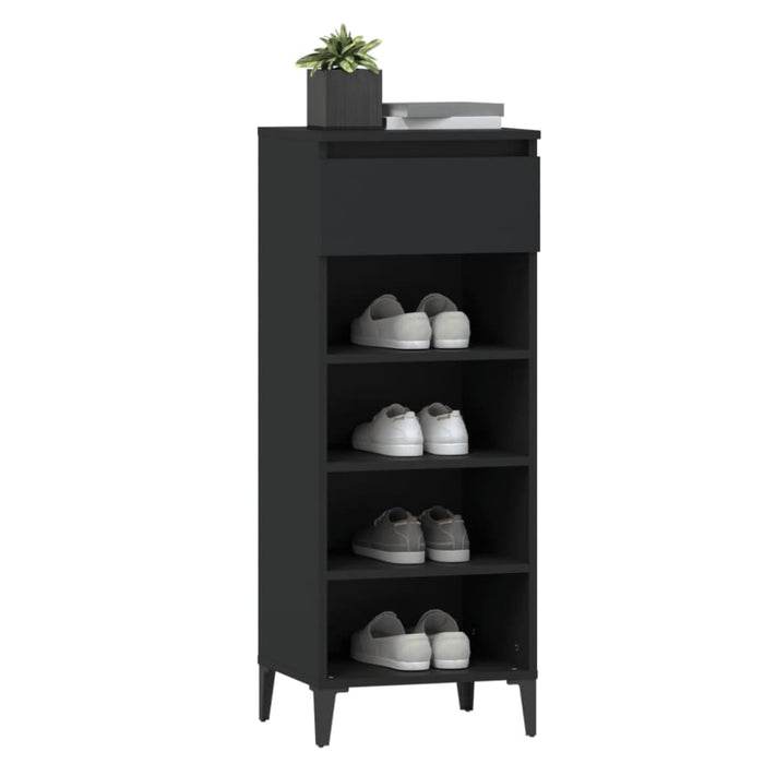 Shoe Rack Black 40x36x105 Cm Engineered Wood Nokino