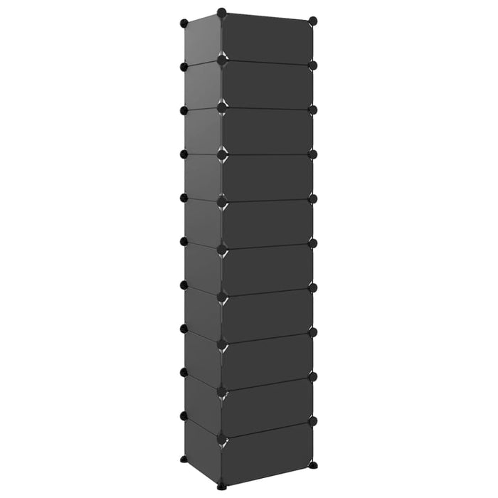 Shoe Rack Black 44x32x174 Cm Pp Tabplb