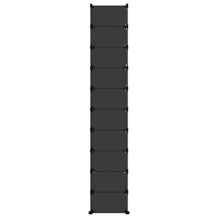 Shoe Rack Black 44x32x174 Cm Pp Tabplb