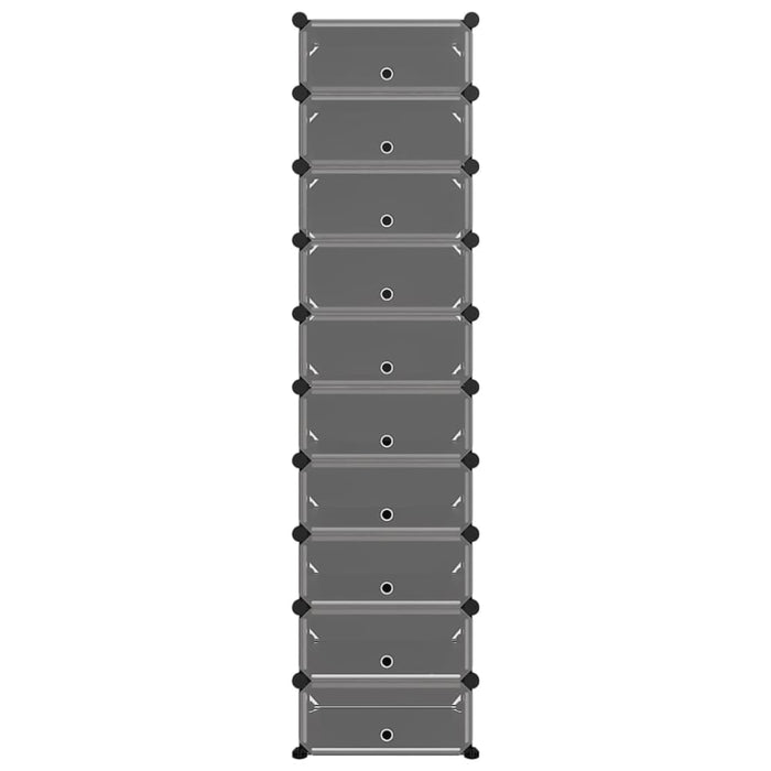 Shoe Rack Black 44x32x174 Cm Pp Tabplb