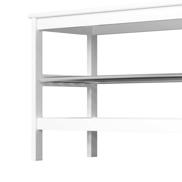 Shoe Rack Cabinet Bamboo Bench 10 Paris White