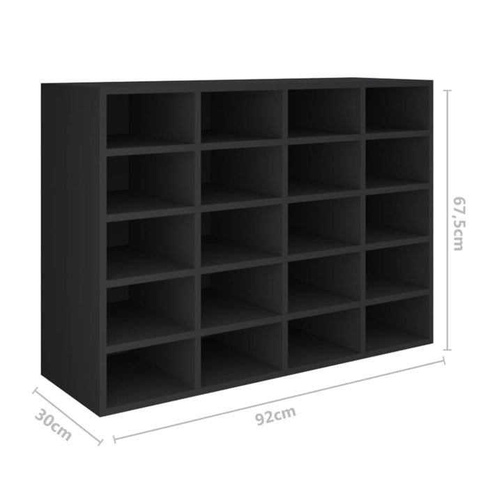 Shoe Rack Chipboard 92x30x67.5 Cm Black Tabxol