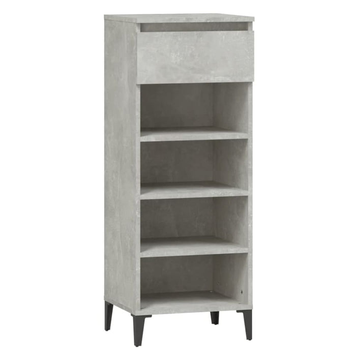 Shoe Rack Concrete Grey 40x36x105 Cm Engineered Wood Nokina