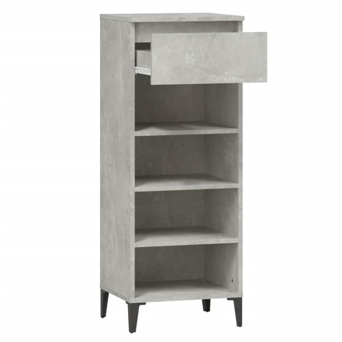 Shoe Rack Concrete Grey 40x36x105 Cm Engineered Wood Nokina