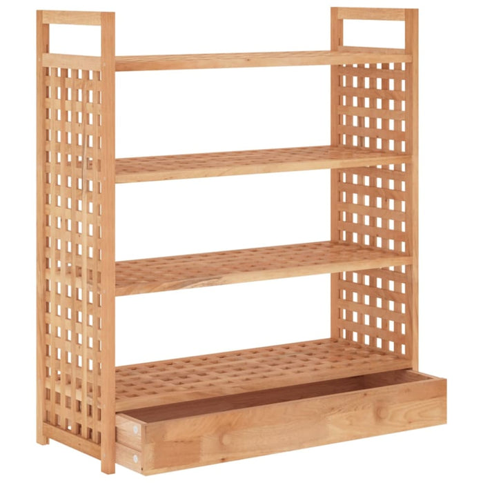Shoe Rack with Drawer 70x27x81 Cm Solid Wood Walnut Tpbtpk