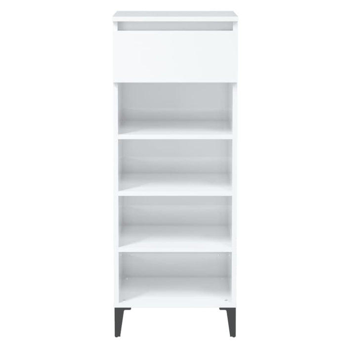 Shoe Rack Glossy Look White 40x36x105 Cm Engineered Wood