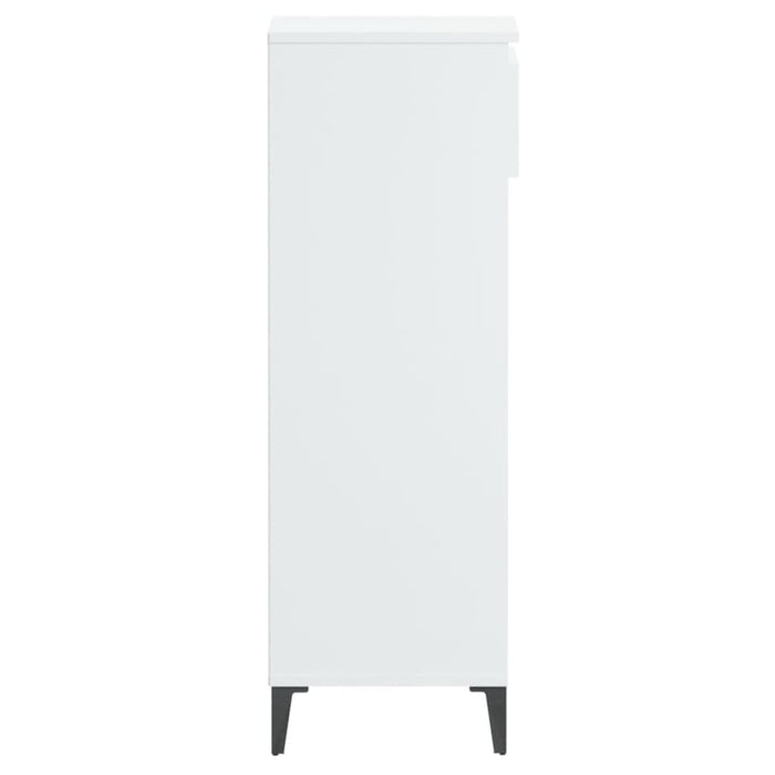 Shoe Rack Glossy Look White 40x36x105 Cm Engineered Wood