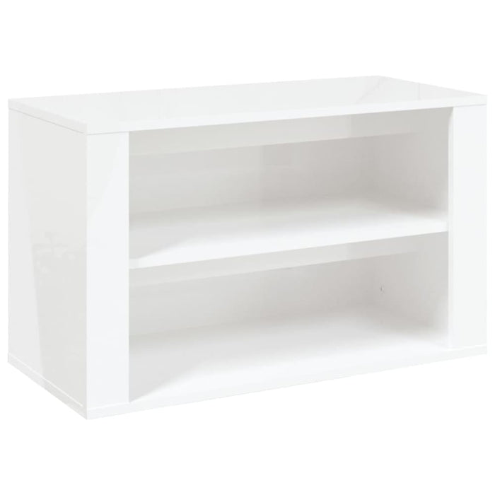 Shoe Rack Glossy Look White 75x35x45 Cm Engineered Wood