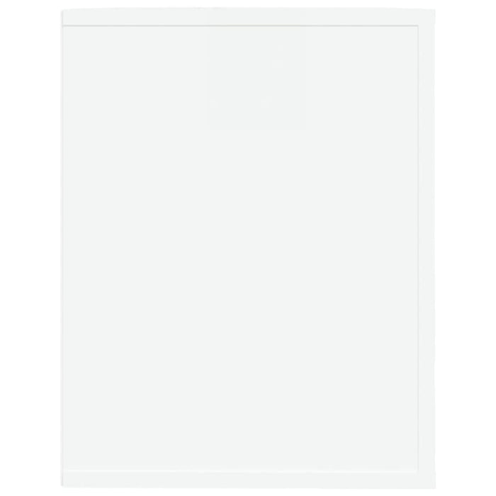 Shoe Rack Glossy Look White 75x35x45 Cm Engineered Wood