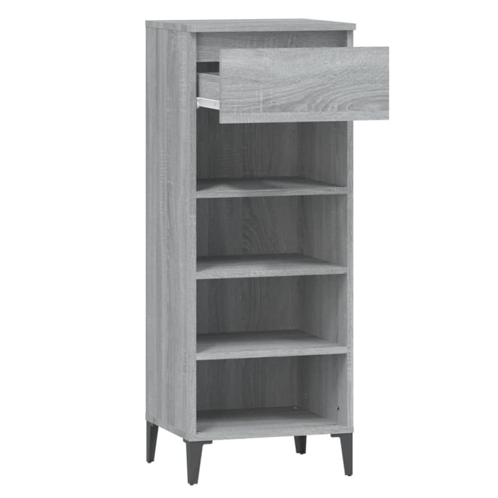 Shoe Rack Grey Sonoma 40x36x105 Cm Engineered Wood Nokinl