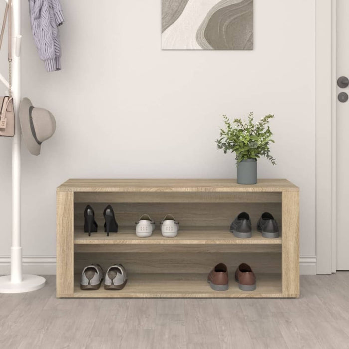 Shoe Rack Sonoma Oak 100x35x45 Cm Engineered Wood Nolkbi