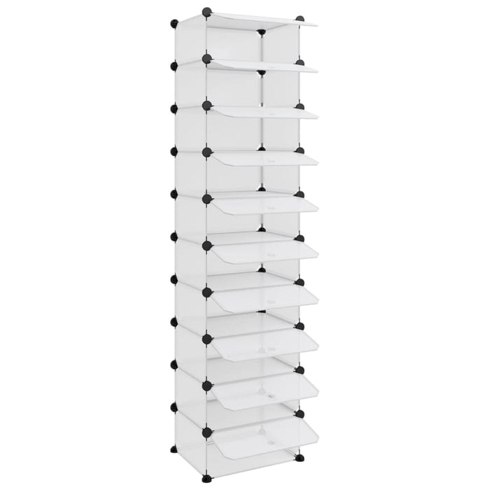 Shoe Rack Transparent 44x32x174 Cm Pp Tabplo