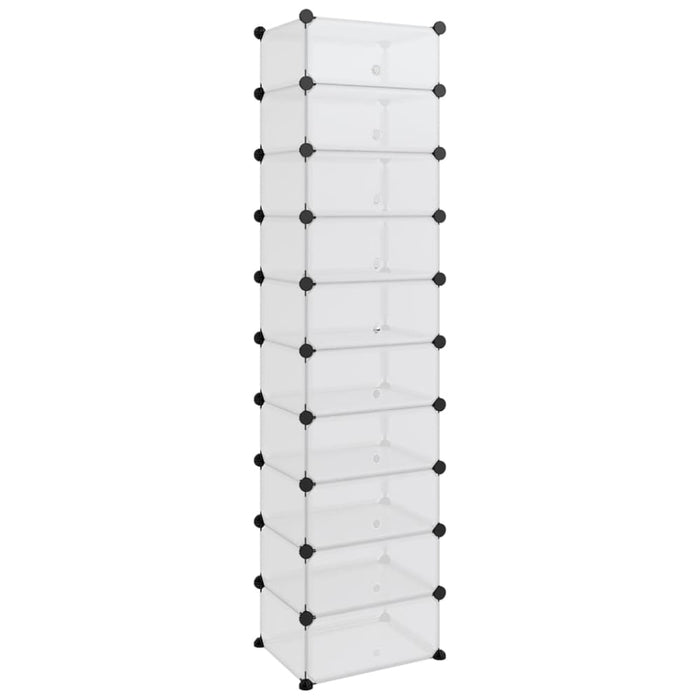 Shoe Rack Transparent 44x32x174 Cm Pp Tabplo