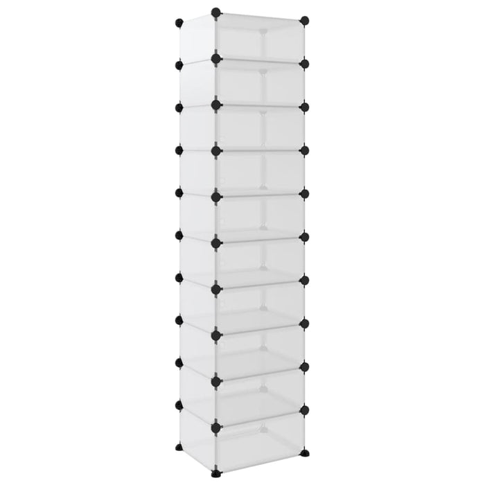 Shoe Rack Transparent 44x32x174 Cm Pp Tabplo