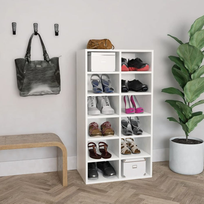 Shoe Rack White 54x34x100.5 Cm Engineered Wood Nbbtkl