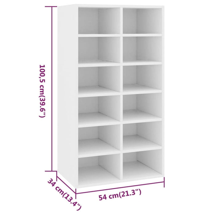 Shoe Rack White 54x34x100.5 Cm Engineered Wood Nbbtkl