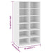 Shoe Rack White 54x34x100.5 Cm Engineered Wood Nbbtkl