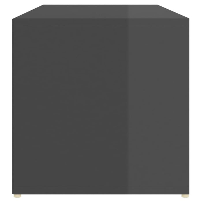 Shoe Storage Bench Glossy Look Grey 105x35x35 Cm Chipboard