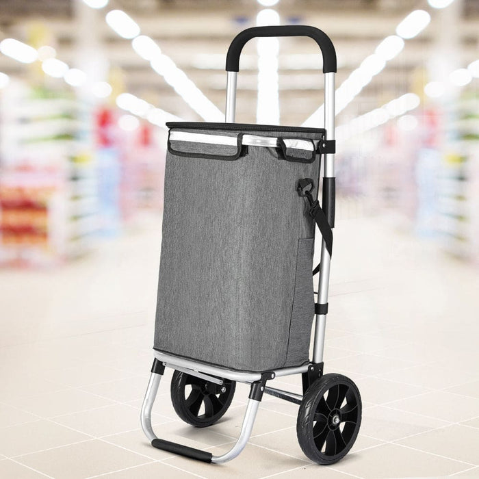 Goslash Picks Shopping Trolley Cart 45kg Foldable Grey