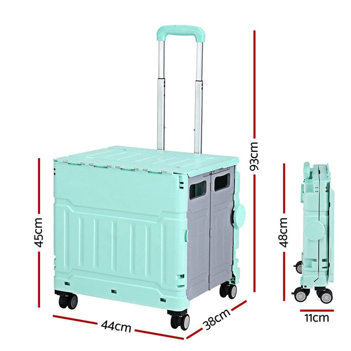 Shopping Trolley Cart 75l Foldable Green