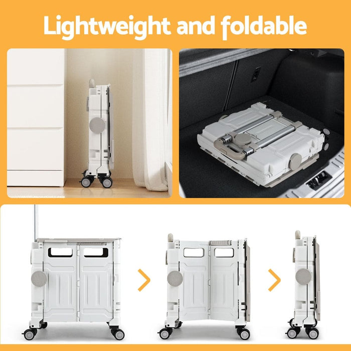 Shopping Trolley Cart 75l Foldable White