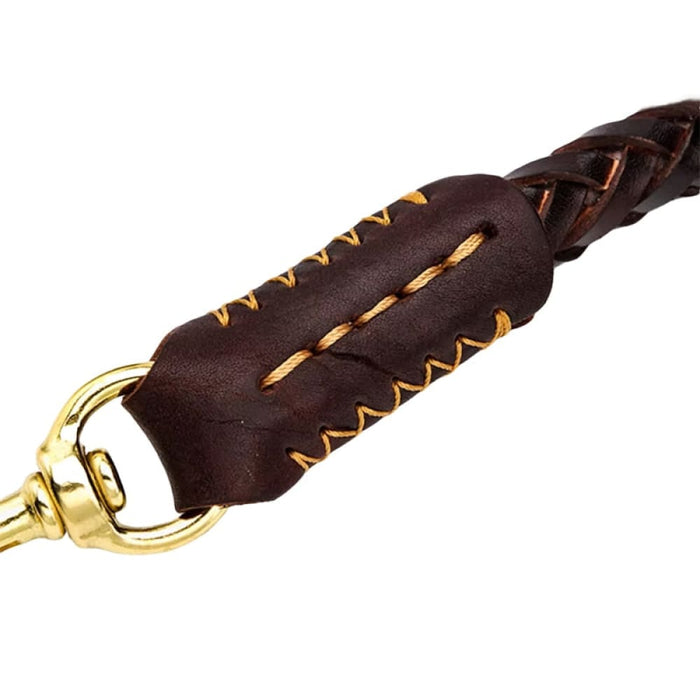 Short Real Leather Dog Leash