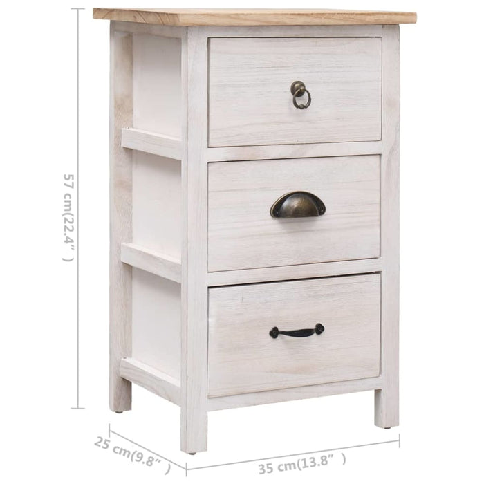Side Cabinet 35x25x57 Cm Paulownia Wood Xnabil