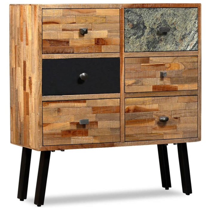 Side Cabinet with 6 Drawers 70x30x76 Cm Solid Reclaimed