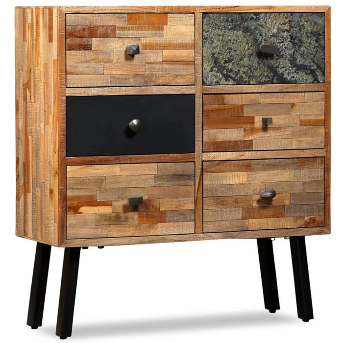 Side Cabinet with 6 Drawers 70x30x76 Cm Solid Reclaimed