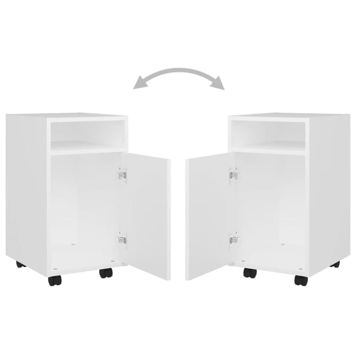 Side Cabinet With Wheels White 33x38x60 Cm Chipboard Nbtbai