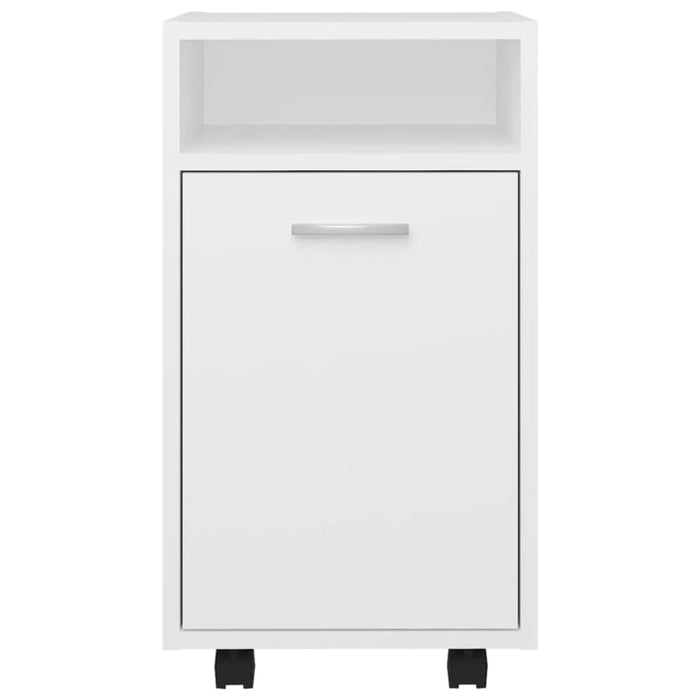 Side Cabinet With Wheels White 33x38x60 Cm Chipboard Nbtbai