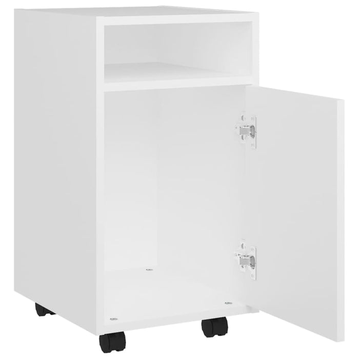 Side Cabinet With Wheels White 33x38x60 Cm Chipboard Nbtbai