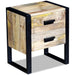 Side Table With 2 Drawers Solid Mango Wood 43x33x51 Cm
