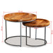 Side Table Set 2 Pieces Solid Mango Wood Xaapnp