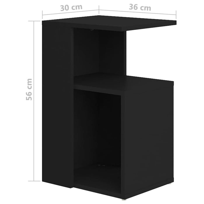 Side Table Black 36x30x56 Cm Engineered Wood Nbxkka