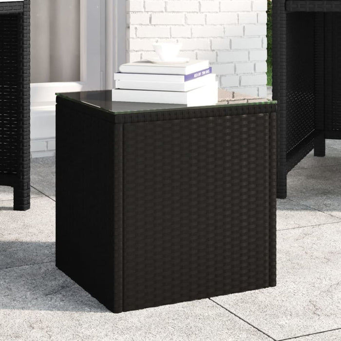 Side Table Black 40x37x40.5 Cm Poly Rattan Toktnn