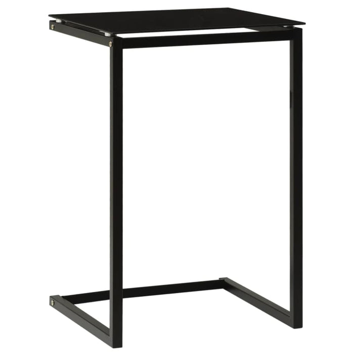 Side Table Black 40x40x60 Cm Tempered Glass Txxina